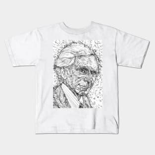 BERTRAND RUSSELL pencil portrait .1 Kids T-Shirt